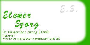 elemer szorg business card